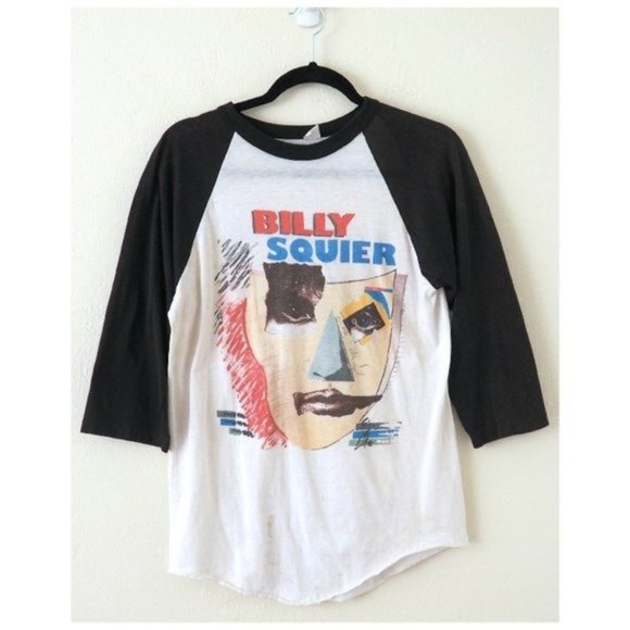 T-shirt Vintage Billy Squier 1984 - Tournée 'Signs Of Life' - Taille L Fabriqué Aux USA - Collector Années 80